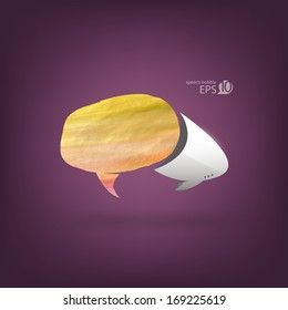 Abstract 3D geometrical hi-tech speech bubble design