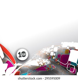 Abstract 3D Geometrical Mosaic Design, eps10 vector