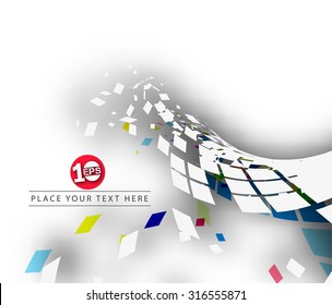 Abstract 3D Geometrical Mosaic Design, eps10 vector 