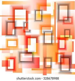 Abstract  3D geometrical volume background design. Red and orange