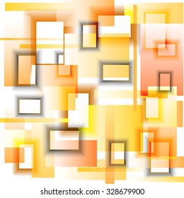 Abstract  3D geometrical volume background design. Yellow and orange. Modern concept.