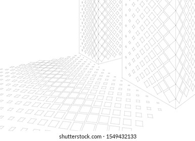 abstract 3d geometry linear perspective