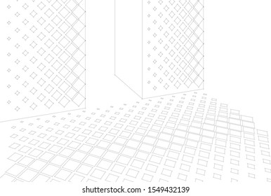 abstract 3d geometry linear perspective