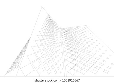 abstract 3d geometry linear perspective