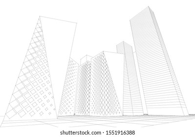 abstract 3d geometry linear perspective