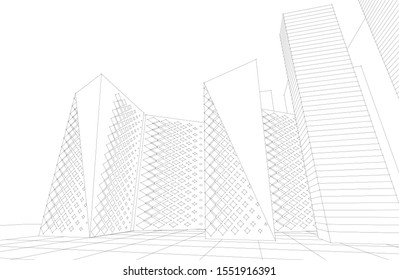 abstract 3d geometry linear perspective