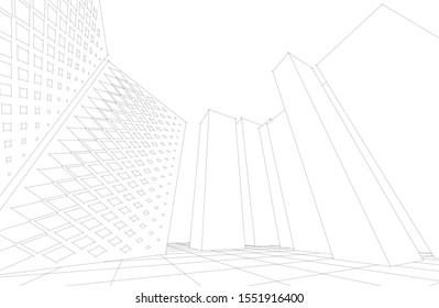 abstract 3d geometry linear perspective