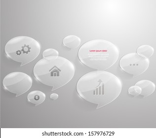 Abstract 3D glass bubbles. Vector eps10.