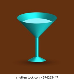 Abstract 3D glass. Glassware for drinks. Vector illustration.
