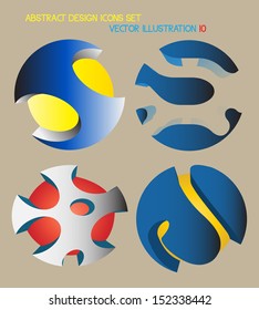 Abstract 3d globe sphere set