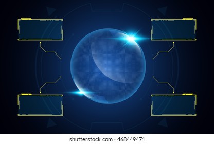 abstract 3d globe tech interactive UI interface innovation concept background