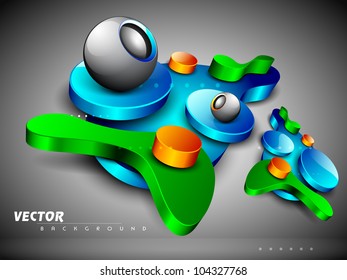 Abstract 3D glossy elements of nature. Eco friendly concept in EPS 10 format. Can be use as background, banner, poster or flyer.