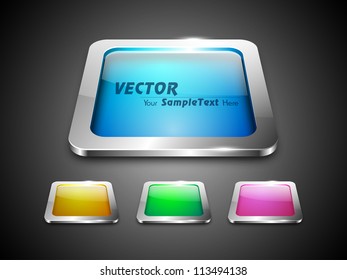 Abstract 3D glossy icon sets in yellow, blue, green or pink color .EPS 10. can be use as icons, element, banner or background.