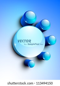 Abstract 3D glossy icon sets in  blue color. EPS 10. can be use as icons, element, banner or background.