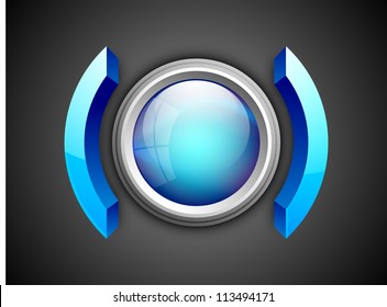 Abstract 3D glossy icon sets in  blue color. EPS 10. can be use as icons, element, banner or background.