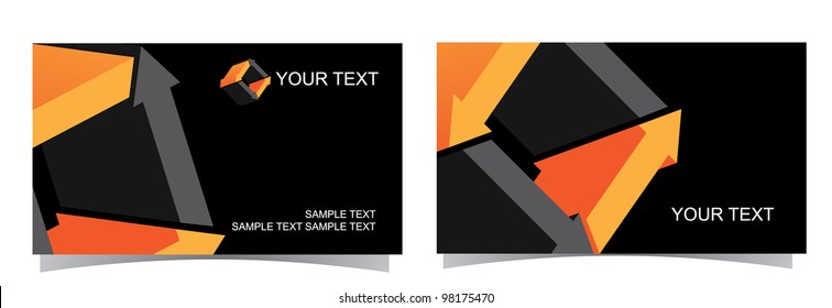 Abstract 3D Glossy Symbol Icon Business Card Collection Front and back of each version, with full icon on front. EPS 8 vector, grouped for easy editing, with no open shapes or paths.