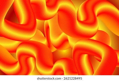 Abstract 3D Glowing Tubes in Warm Colors