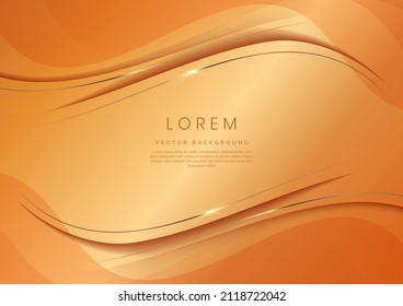 Abstract 3d gold curve template luxury background with space for text. You can use for ad, poster, template, business presentation. Vector illustration