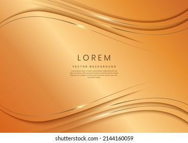 Abstract 3d gold curve template luxury on gold background with space for text. You can use for ad, poster, template, business presentation. Vector illustration