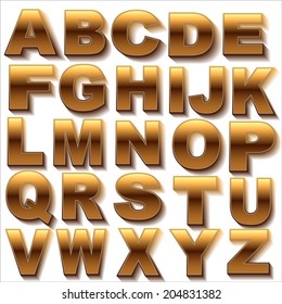 Abstract 3D Golden Alphabet, Vector