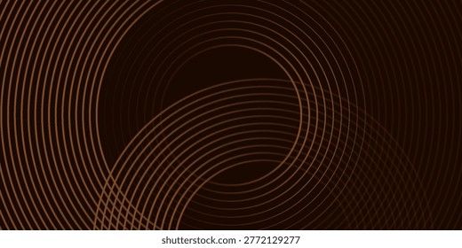 Abstract 3D golden brown circle shapes dark background. Simple wallpaper