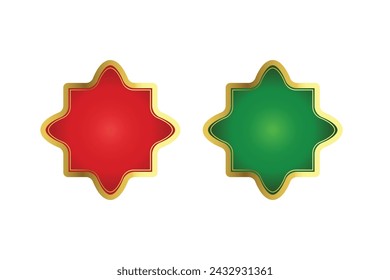 Abstract 3D golden geometric shape. decorative figure design.
