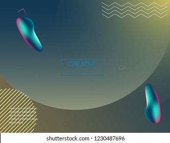 Abstract 3d Gradient Background with Colorful Liquid