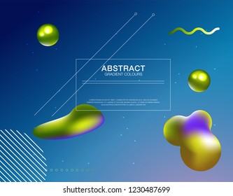 Abstract 3d Gradient Background with Colorful Liquid