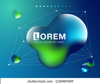 Abstract 3d Gradient Background with Colorful Liquid
