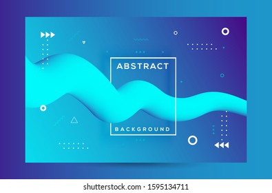 Abstract 3d Gradient Background with Colorful Liquid. Modern Wave Flow Shape. Vector Illustration. Trendy 3d Fluid Design for Business Presentation,