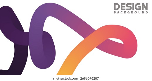 Abstract 3D Gradient Background Design with Intertwined Shapes Vector Illustration