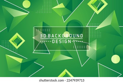Resumen 3D con fondo de formas geométricas degradadas