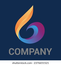 Resumen concepto vectorial del diseño del logotipo de gradiente 3D