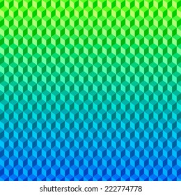 Abstract 3D Green Blue Background from Cubes