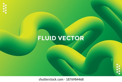 Resumen de líneas curvas verdes 3d. Ilustración artística vectorial. Flujo curvo de gradiente brillante. Trayectoria líquida de color. El concepto de creatividad. Diseño de afiches de comunicación visual