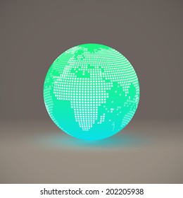 Abstract 3D green earth sphere design template Eps 10 stock vector illustration