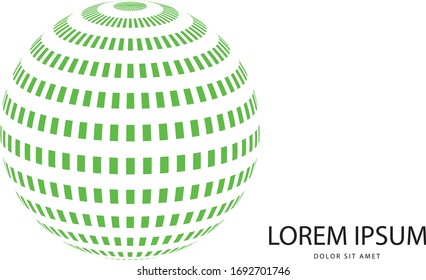 Abstract 3d green globe logo in vector format. Can be used in branding or different graphic design layouts