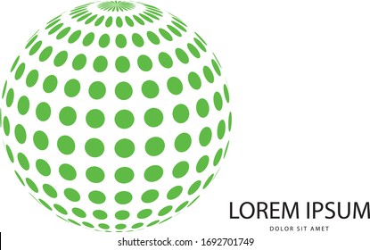 Abstract 3d green globe logo in vector format. Can be used in branding or different graphic design layouts