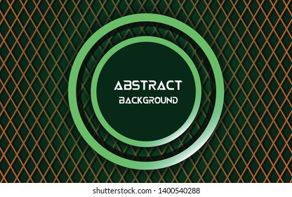 Abstract 3D with green metallic circle background