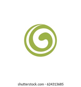 abstract 3d green sphere letter g icon logo