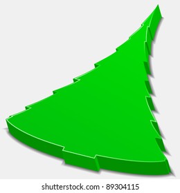 Abstract 3D Green Tree, Vector Illustration