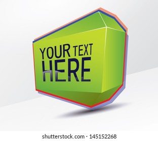 Abstract 3d green vector banner