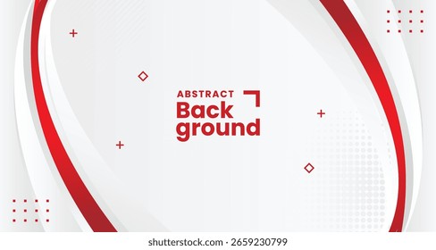 Abstractas onda roja gris 3D sobre fondo blanco con espacio de copia para texto. Día de la independencia de Indonesia en agosto de antecedentes para el certificado, Anuncio y presentación