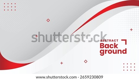 Abstract 3d grey red wave on white background  with copy space for text. Indonesia independence day on august background for certificate, banner and presentation