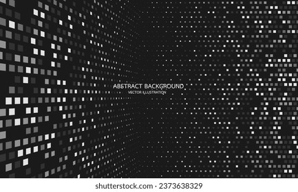 Resumen 3D cuadrado gris brillante perspectiva de la luz sobre el diseño negro diseño moderno tecnología futurista de fondo ilustración vectorial.