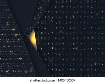 Abstract 3d halftone background with black paper layers