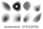 Abstract 3D halftone dot shapes with depth and volume effect. Ideal for modern posters, backgrounds, editorial design, branding, tech visuals, covers, data visualization, digital art and futuristic graphic compositions