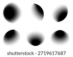 Abstract 3D Halftone Dotted Sphere and Ellipse Set