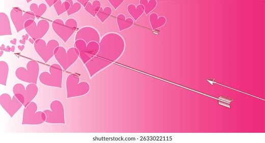 Abstrato 3D forma do coração cor rosa rosa. Os balões cardíacos do jardim brilham no vento em um fundo isolado do céu rosa. Textura de desfoque branco rosa gradiente vermelho. Conceito dia rosa mundial para o amor de mãe. vetor