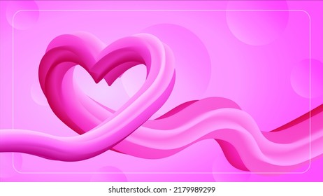 abstract 3d heart shape fluid background